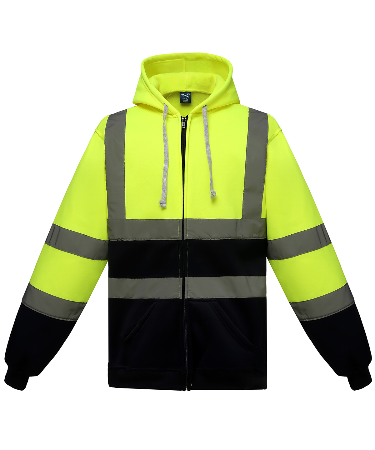Hi-Vis Zip Hoodie (Hvk07) Yellow/Navy Size 2XLarge