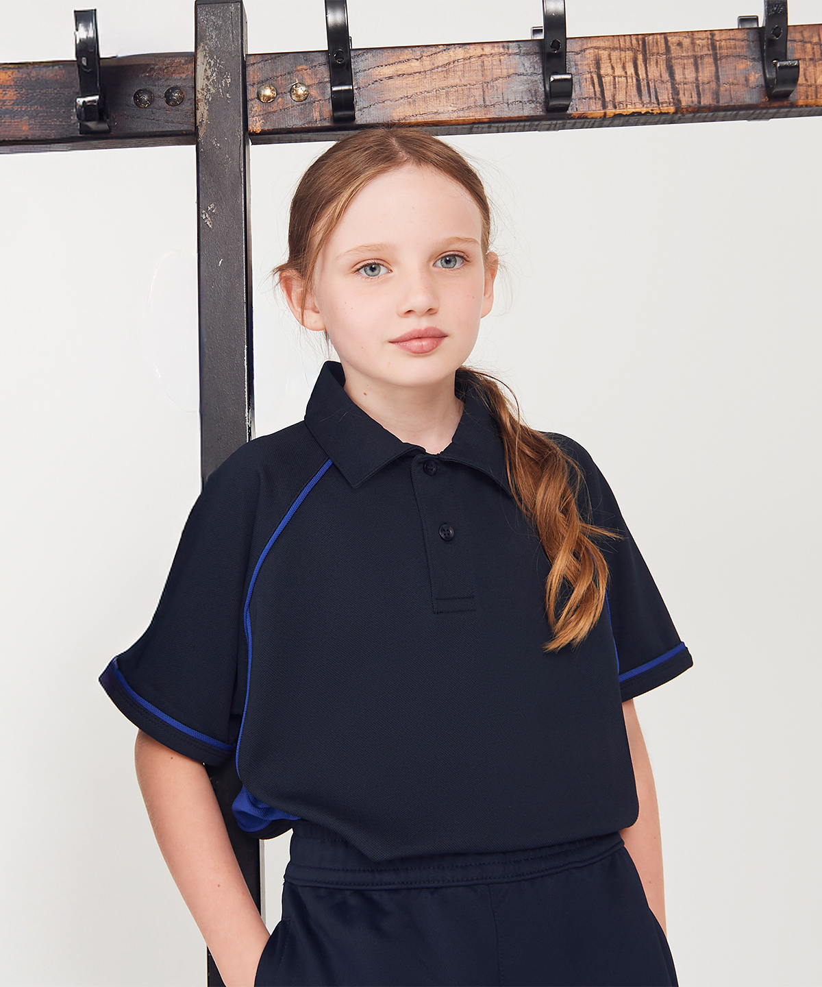 Kids piped performance polo Kids piped performance polo