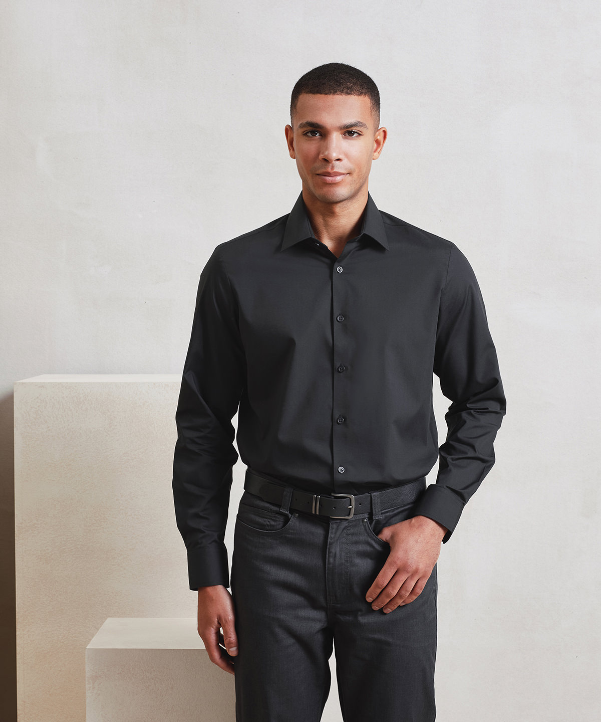 Long sleeve 'Recyclight' poplin shirt