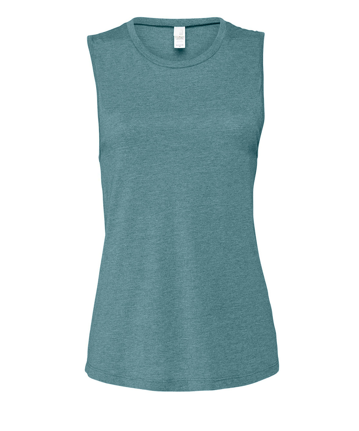 Womens Jersey Muscle Tank Heather Deep Teal Size Large
