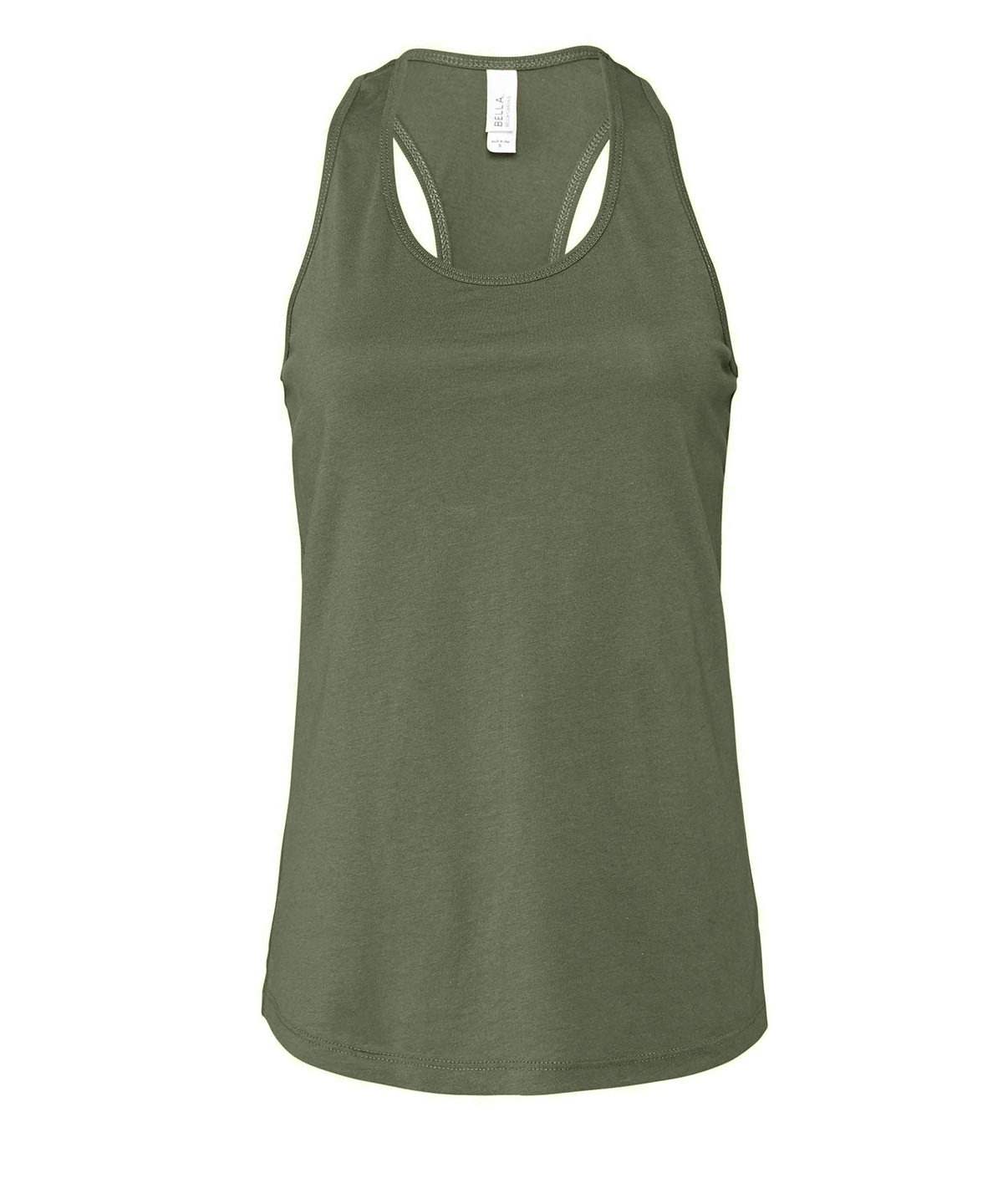 Womens Jersey Racer Back Tank Military Green Size Large