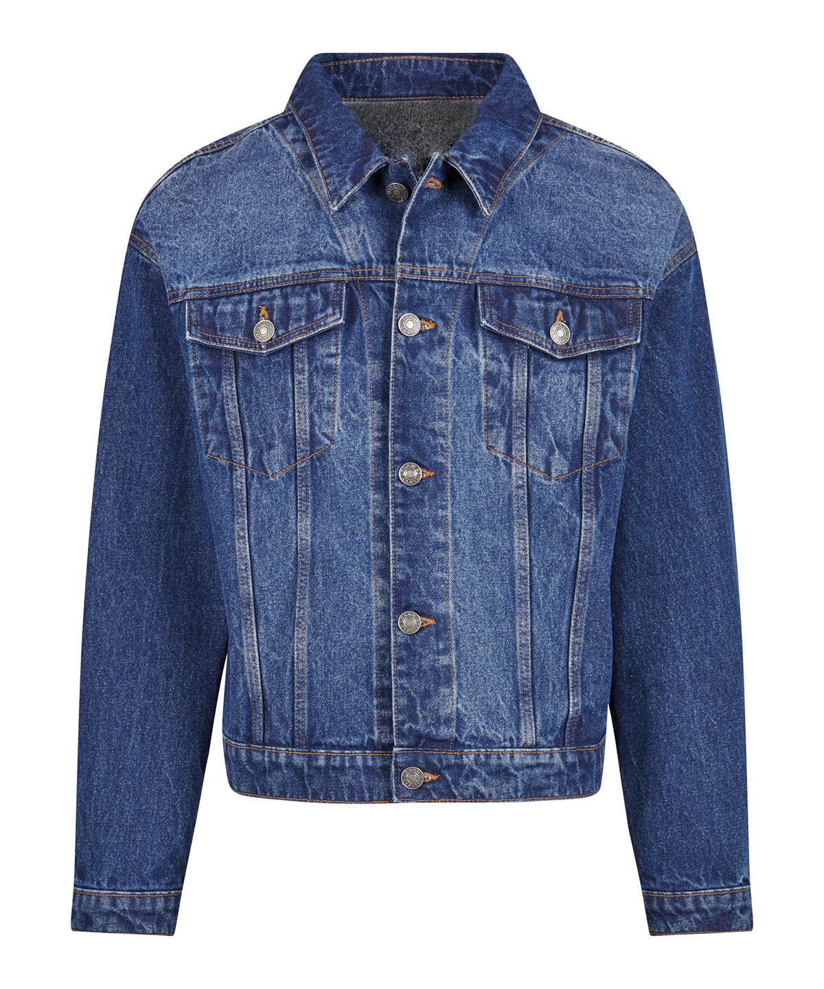 Heavy ounce boxy denim jacket New Mid Blue Washed S Parkas & Performance BY312MBLWS Active Group  | Business Supplies. Workwear. Furniture. Promotional Merchandise. Business Technology