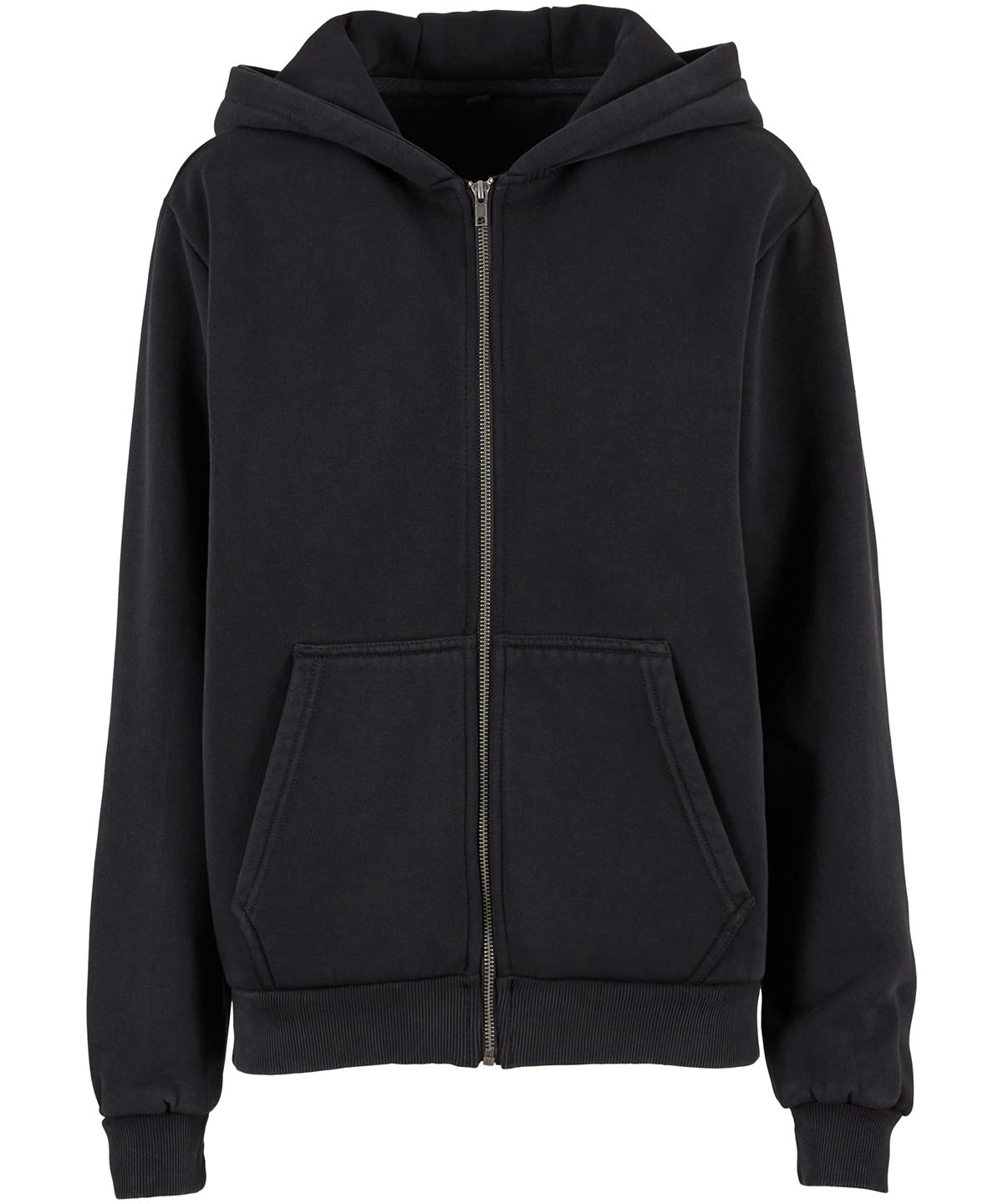 Build Your Brand Women’s vintage heavy zip hoodie BLAC M
