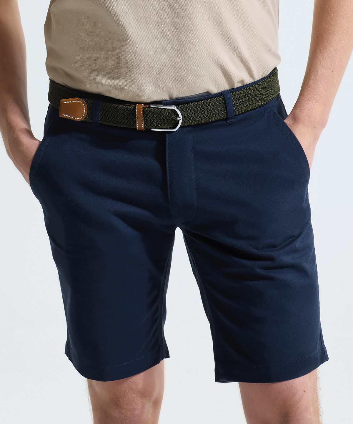Men's chino shorts worn
