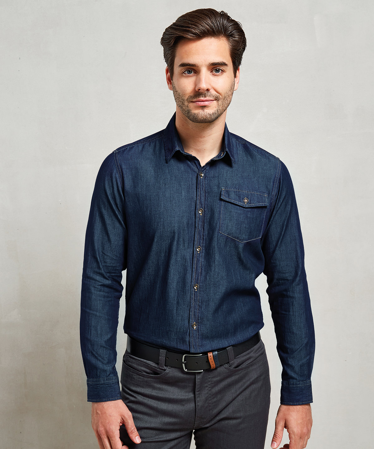 Picture of Jeans stitch denim shirt