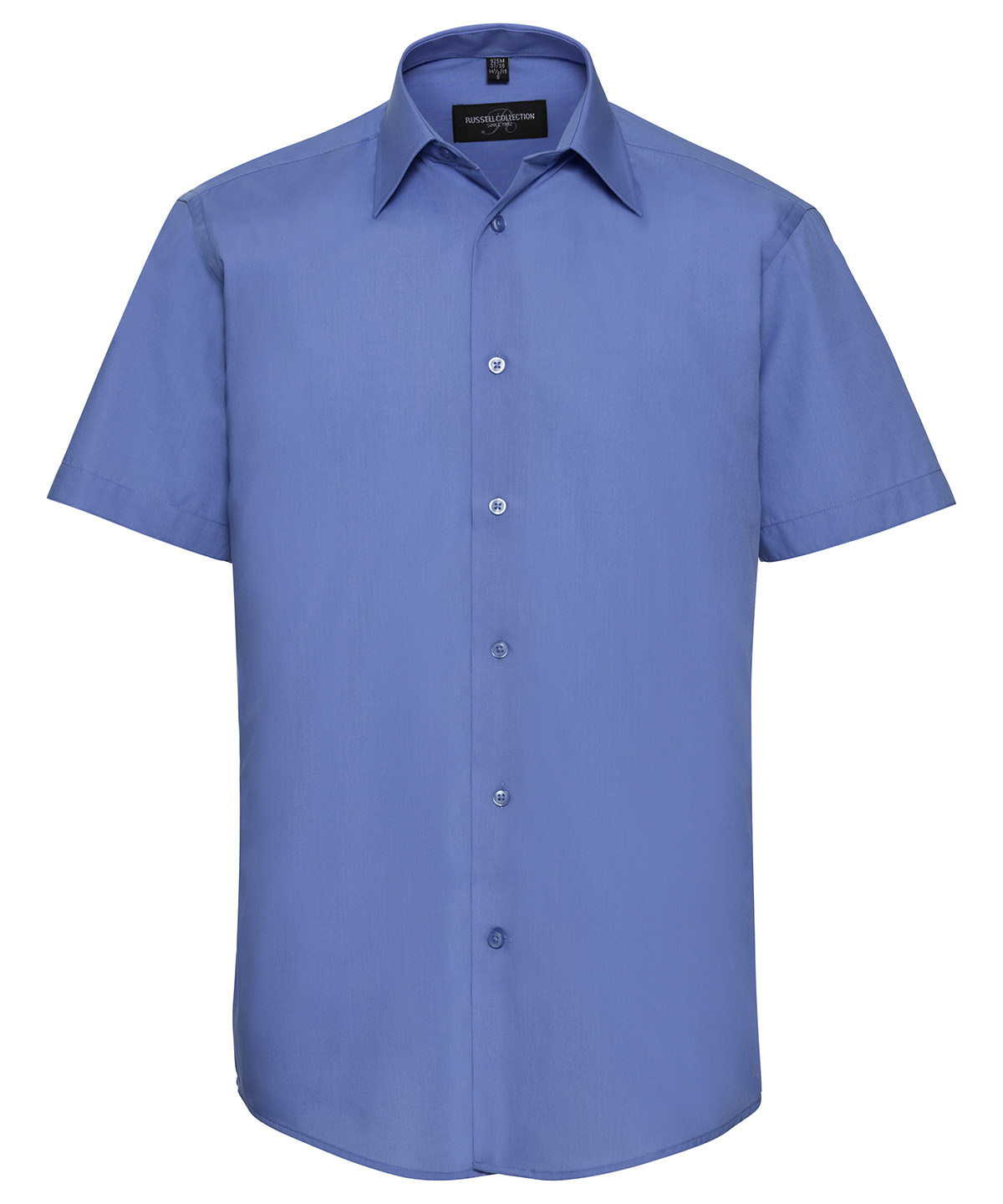 Short Sleeve Polycotton Easycare Tailored Poplin Shirt Corporate Blue Size 2XLarge