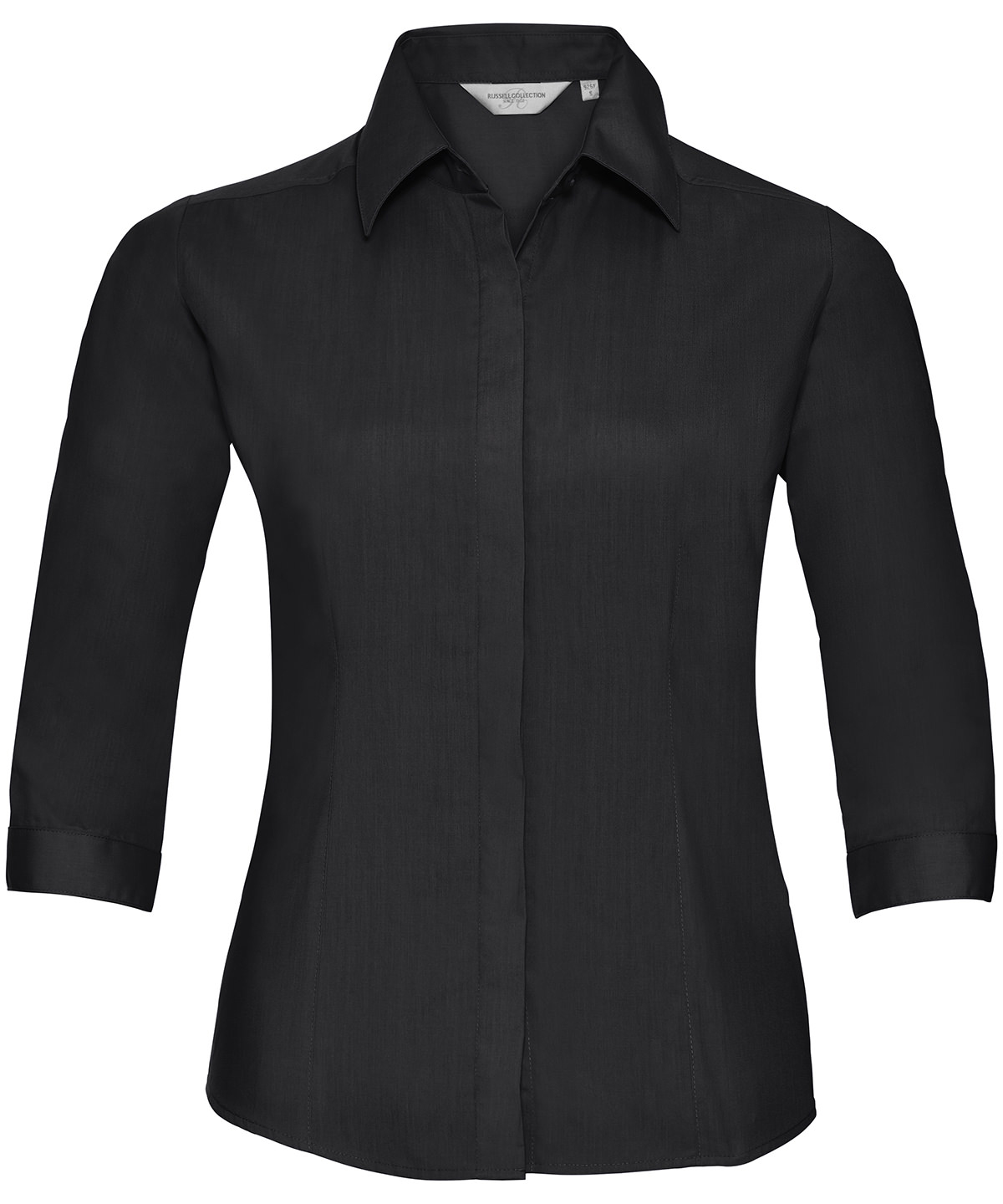 Picture of Women's ¾ sleeve polycotton easycare fitted poplin shirt