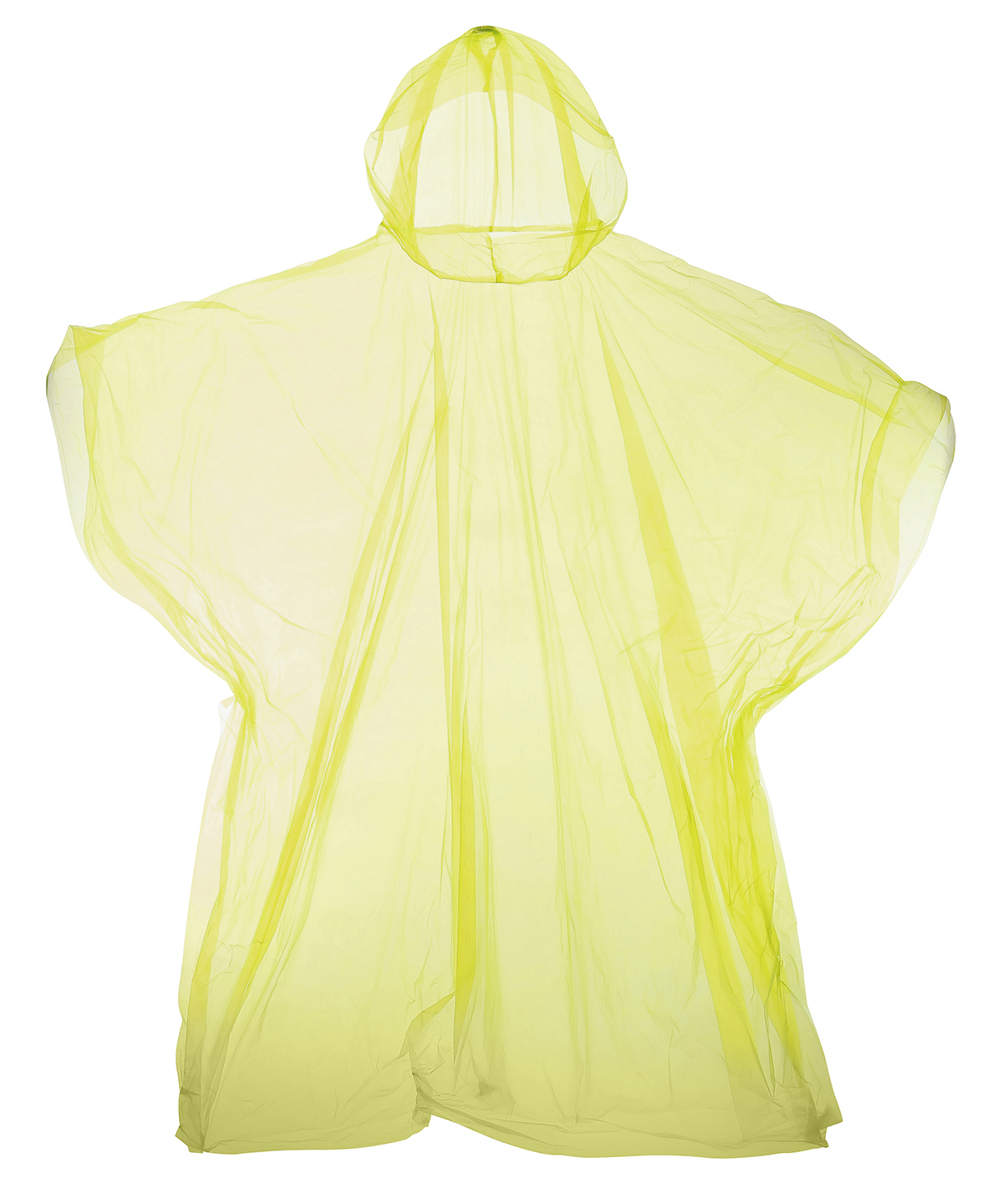 Emergency Hooded Plastic Poncho Yellow Size One Size
