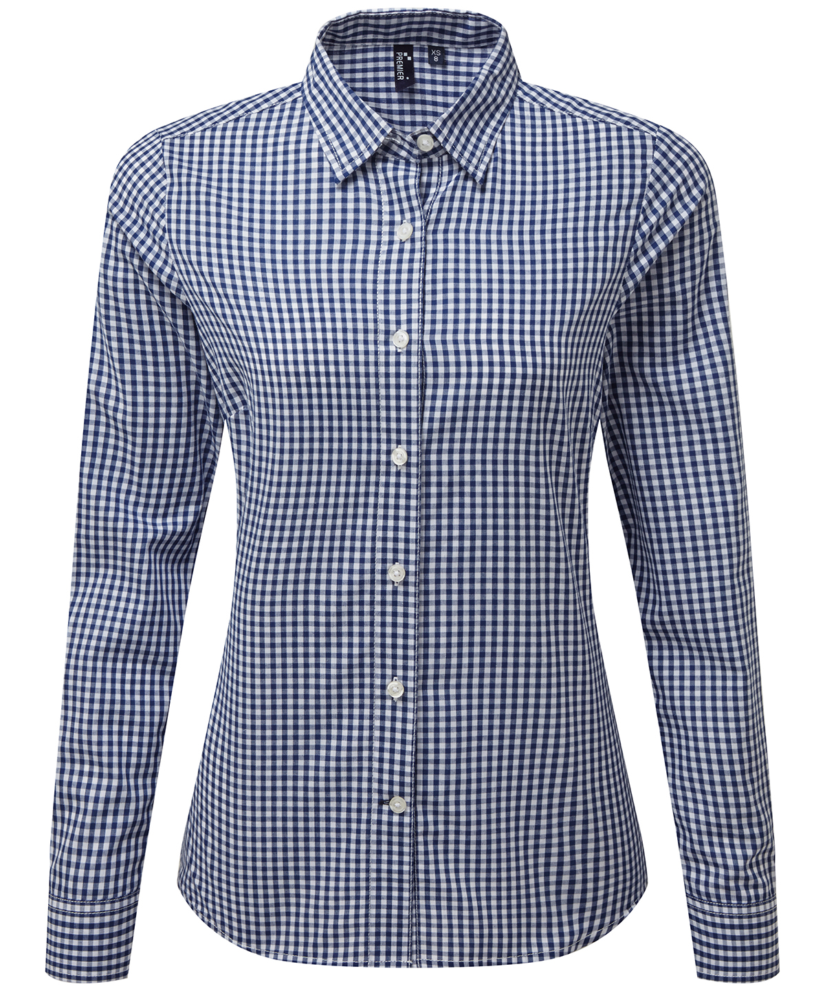 Womens Maxton Check Long Sleeve Shirt Navy/White Size 2XLarge