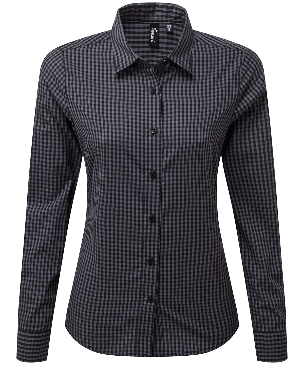 Womens Maxton Check Long Sleeve Shirt Steel/Black Size 2XLarge