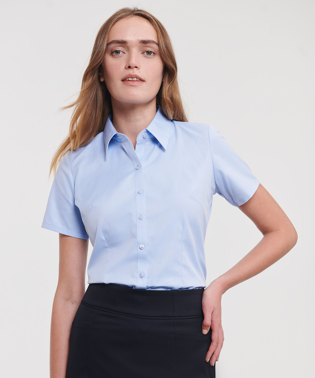 Picture of Women's short sleeve herringbone shirt