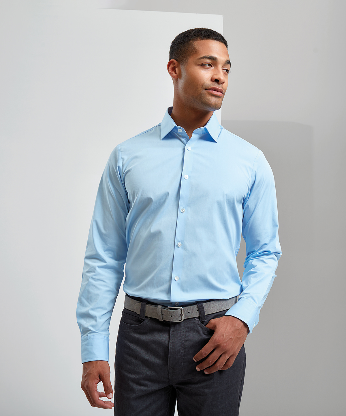 Picture of Stretch fit cotton poplin long sleeve shirt