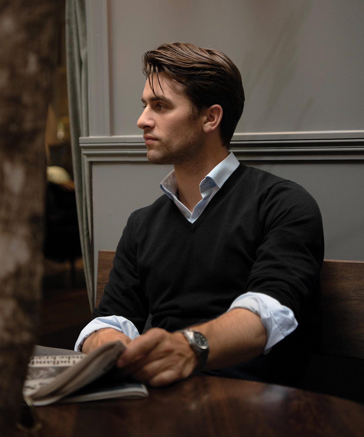 Brighton – elegant v-neck knit-Nimbus