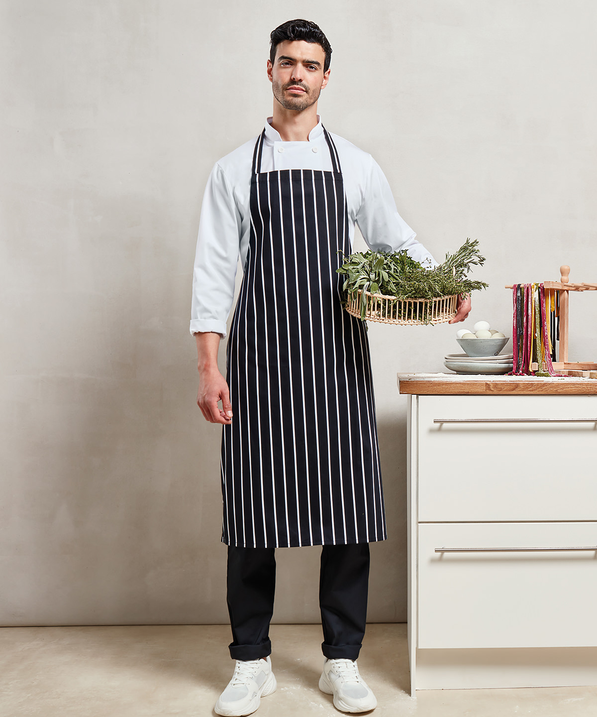 Picture of Striped bib apron