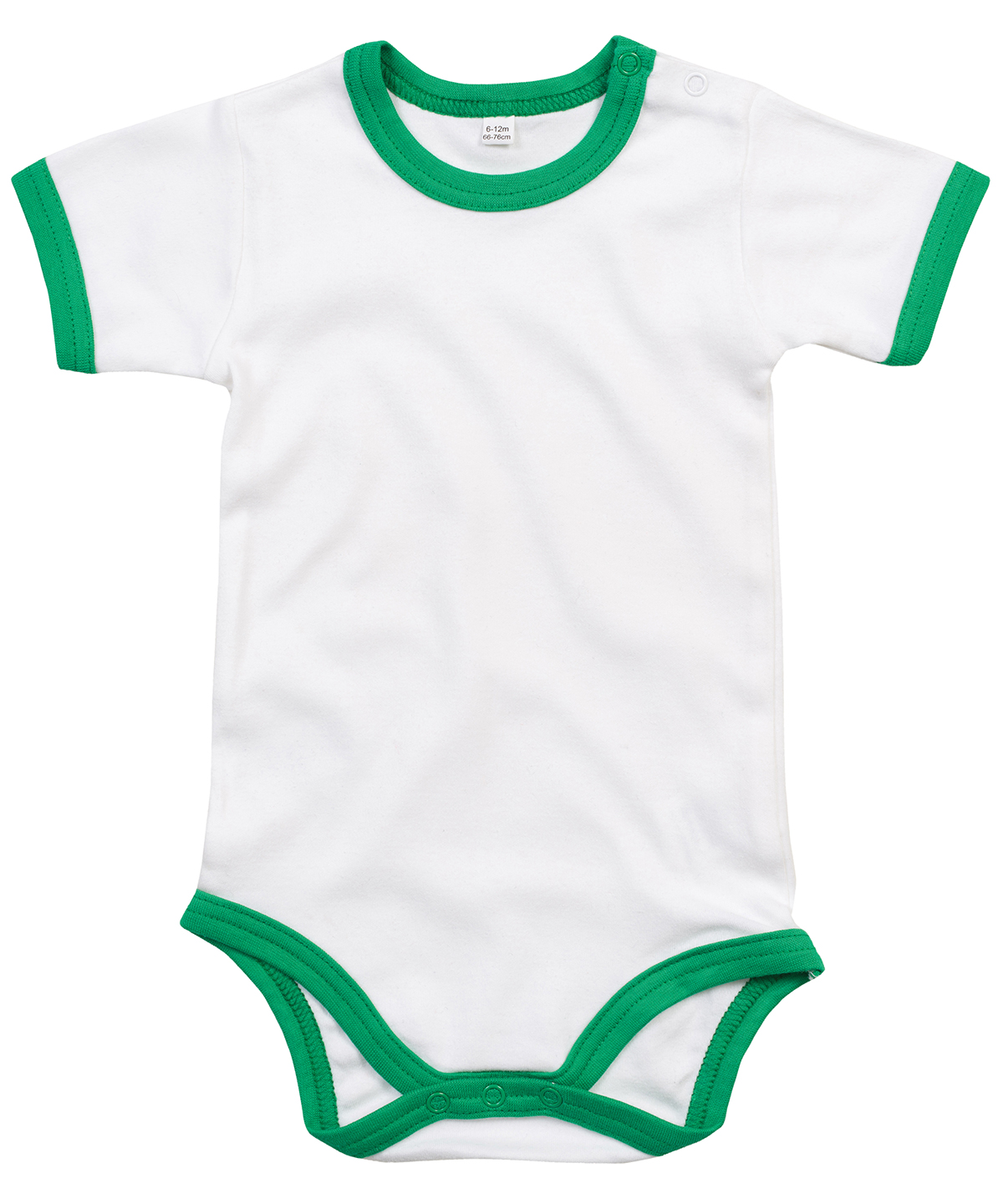 Ringer Bodysuit Organic White/Kelly Green Size 1218