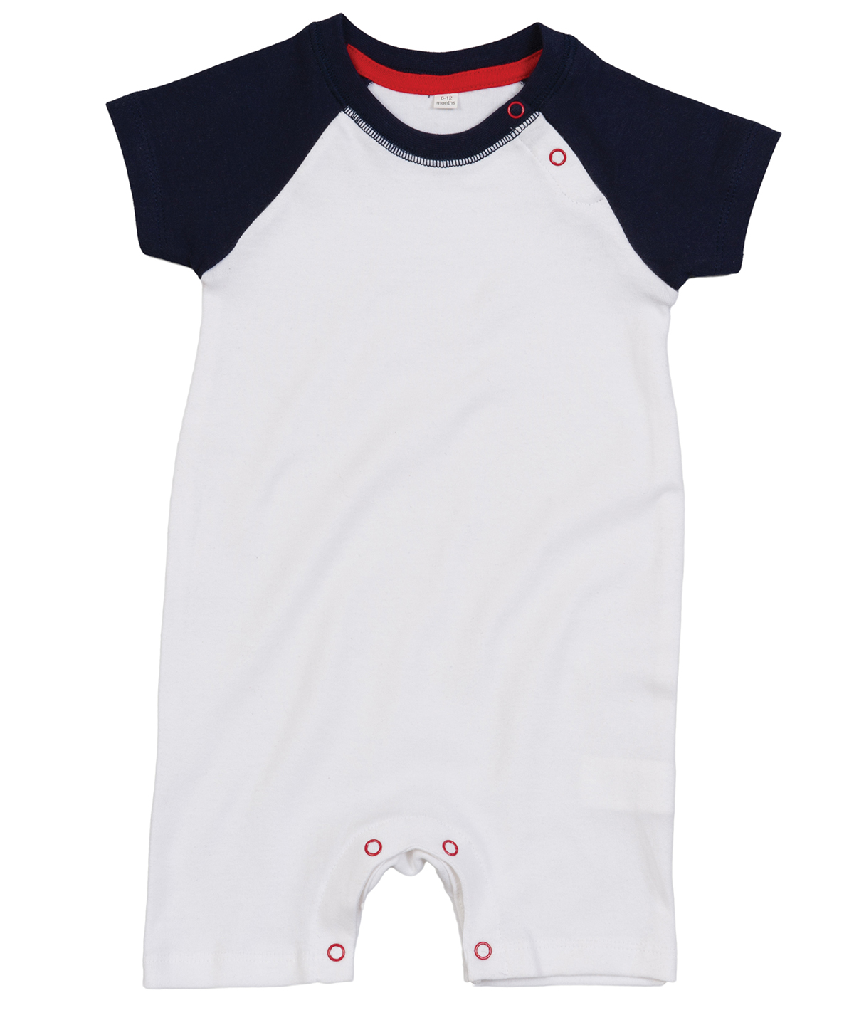 Baby Baseball Playsuit Organic White/Navy/Red Size 36