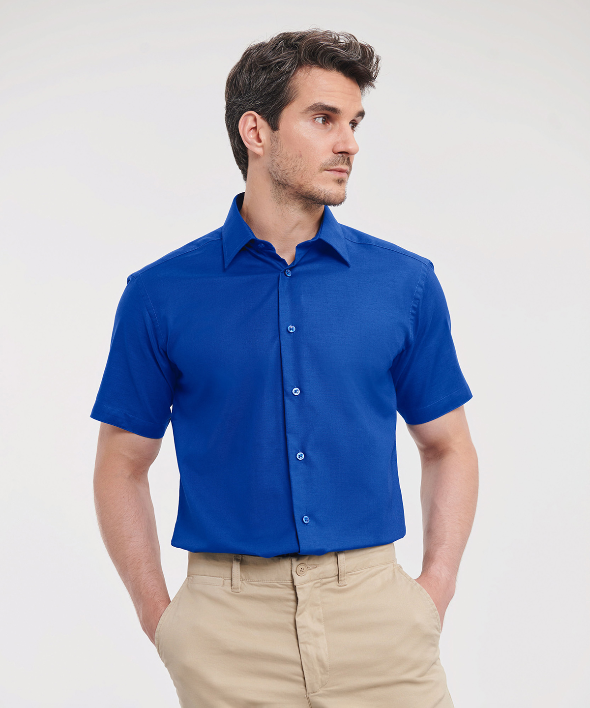 Picture of Short sleeve easycare tailored Oxford shirt