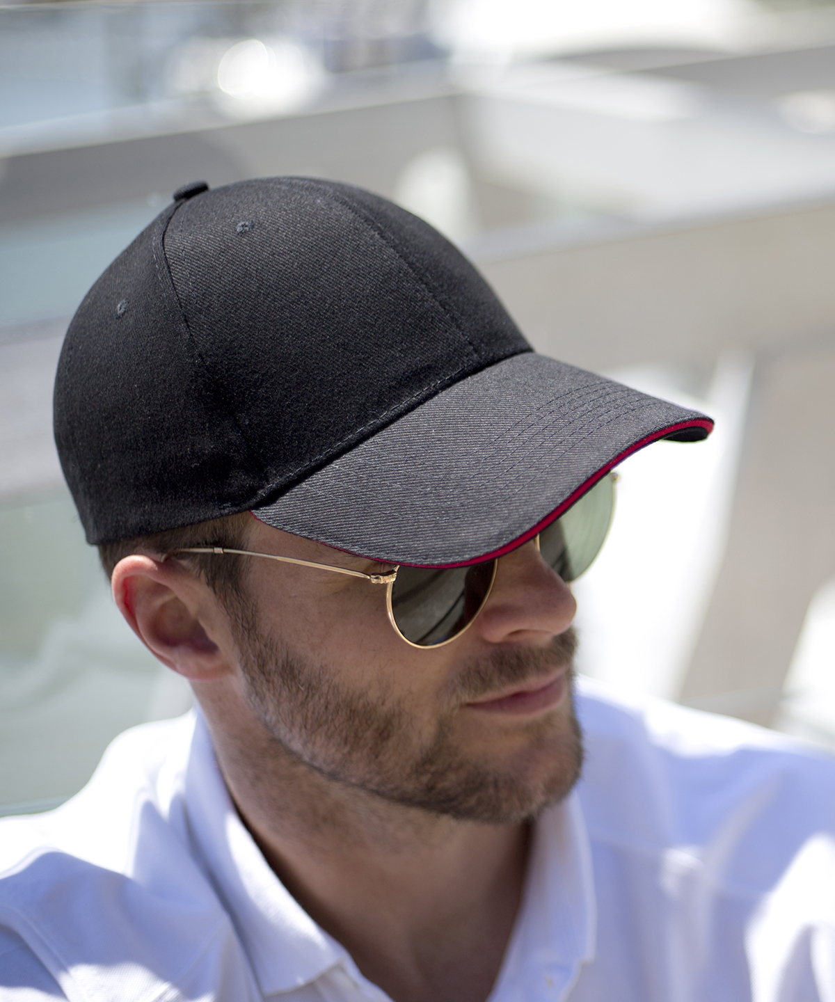 Memphis brushed cotton low-profile sandwich peak cap