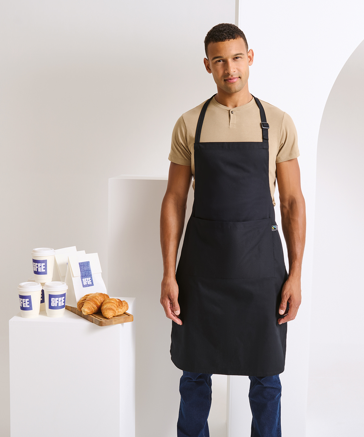 Cotton bib apron, organic and Fairtrade certified Cotton bib apron, organic and Fairtrade certified