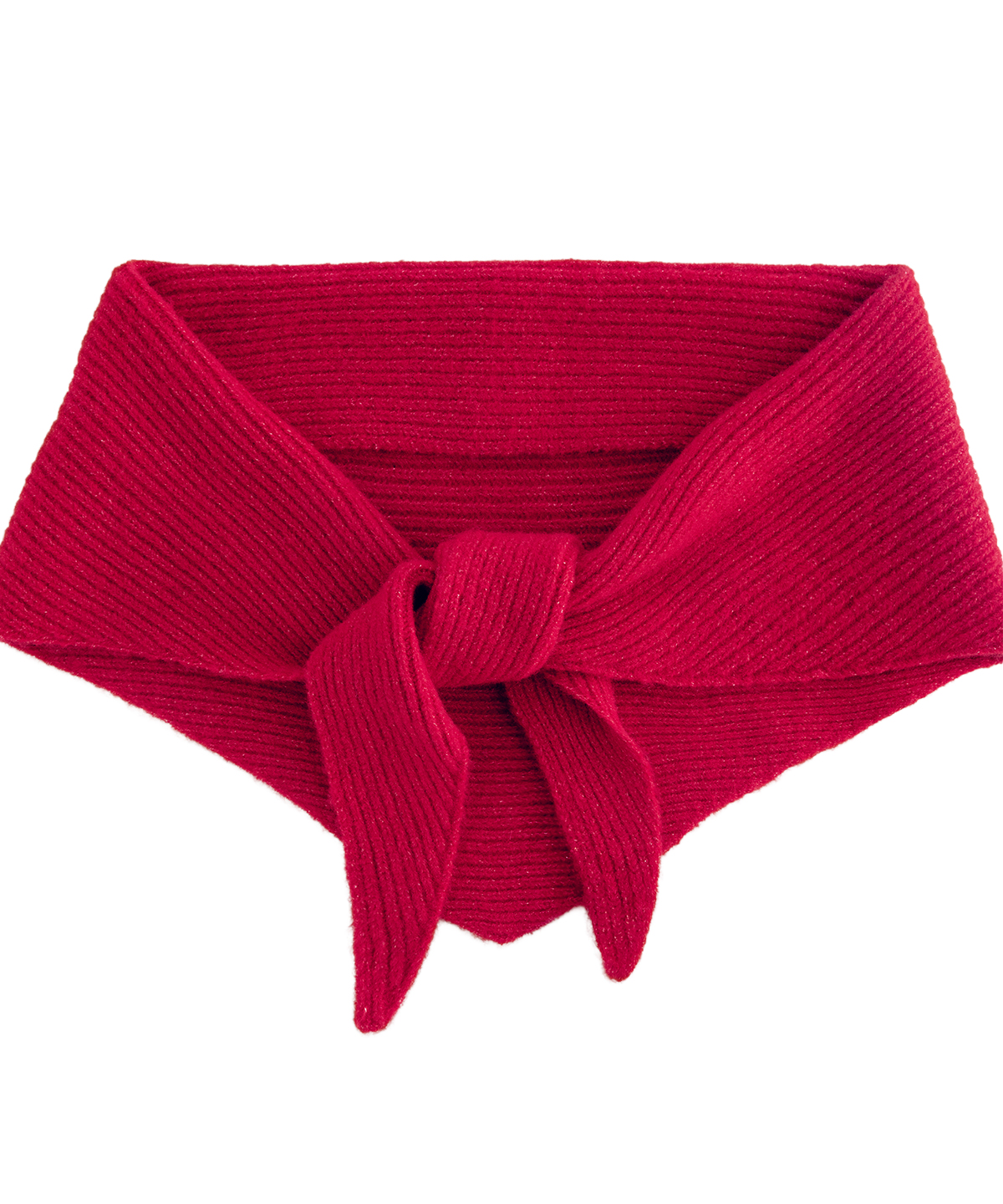 Beechfield Knitted Triangle Scarf B402 in Bright Red