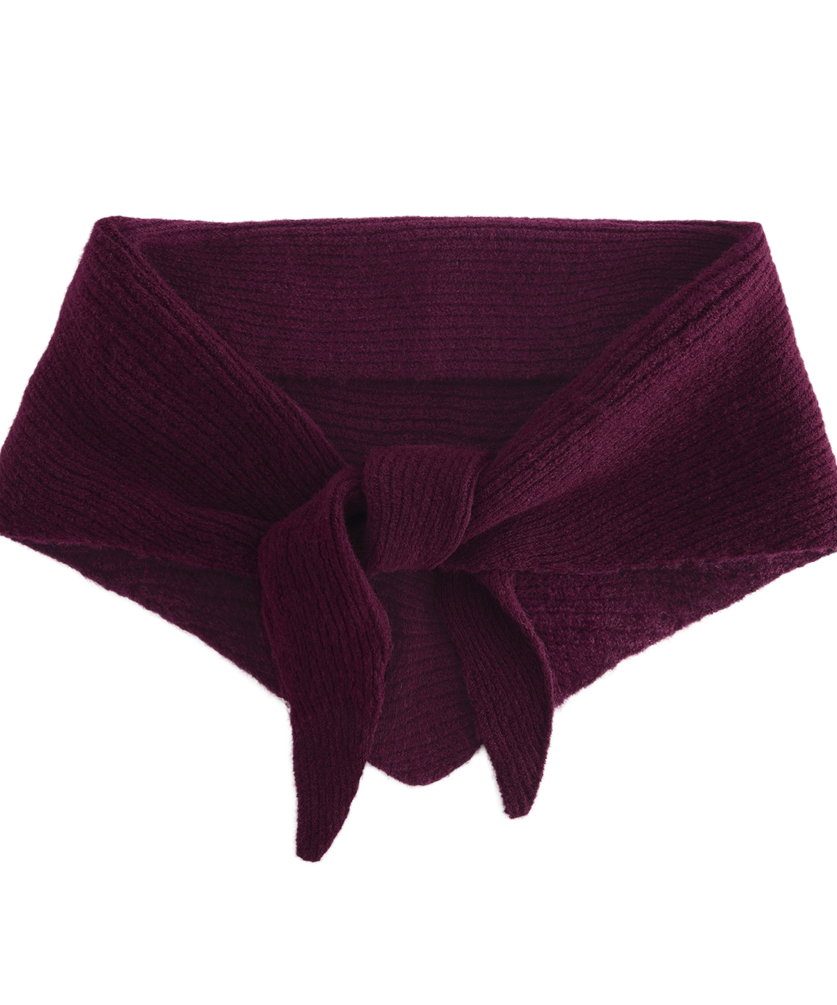 Beechfield Knitted Triangle Scarf B402 in Burgundy