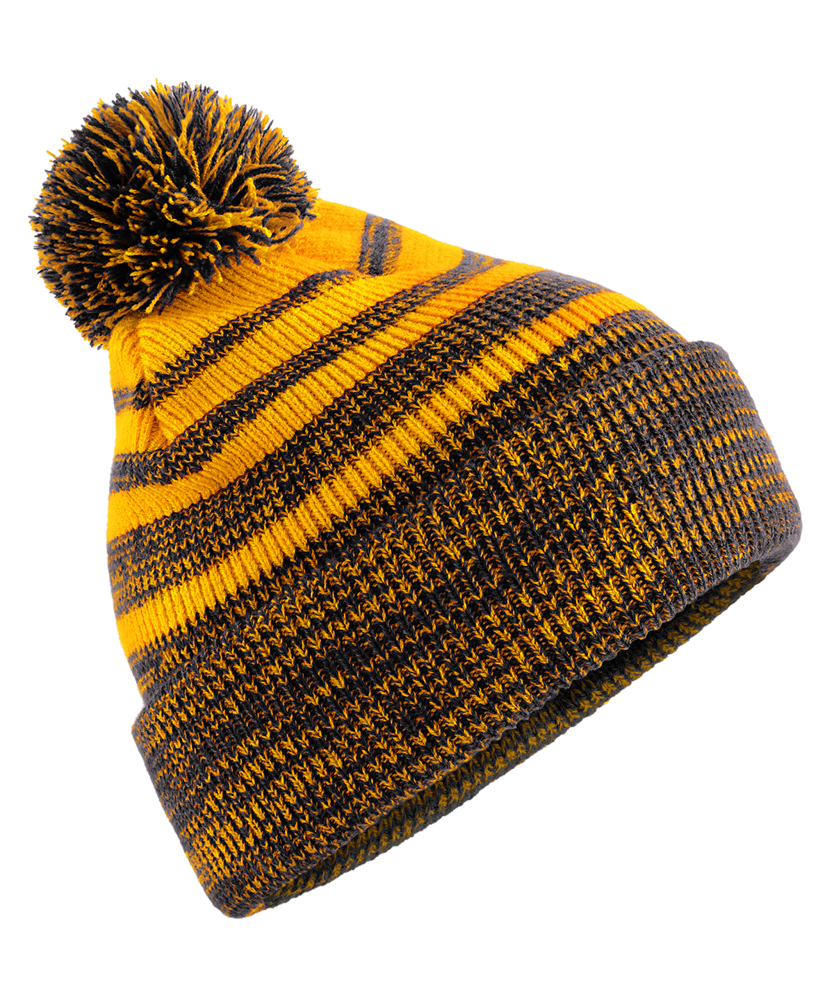 Beechfield Team Stripe Beanie B476 in Gold/Black