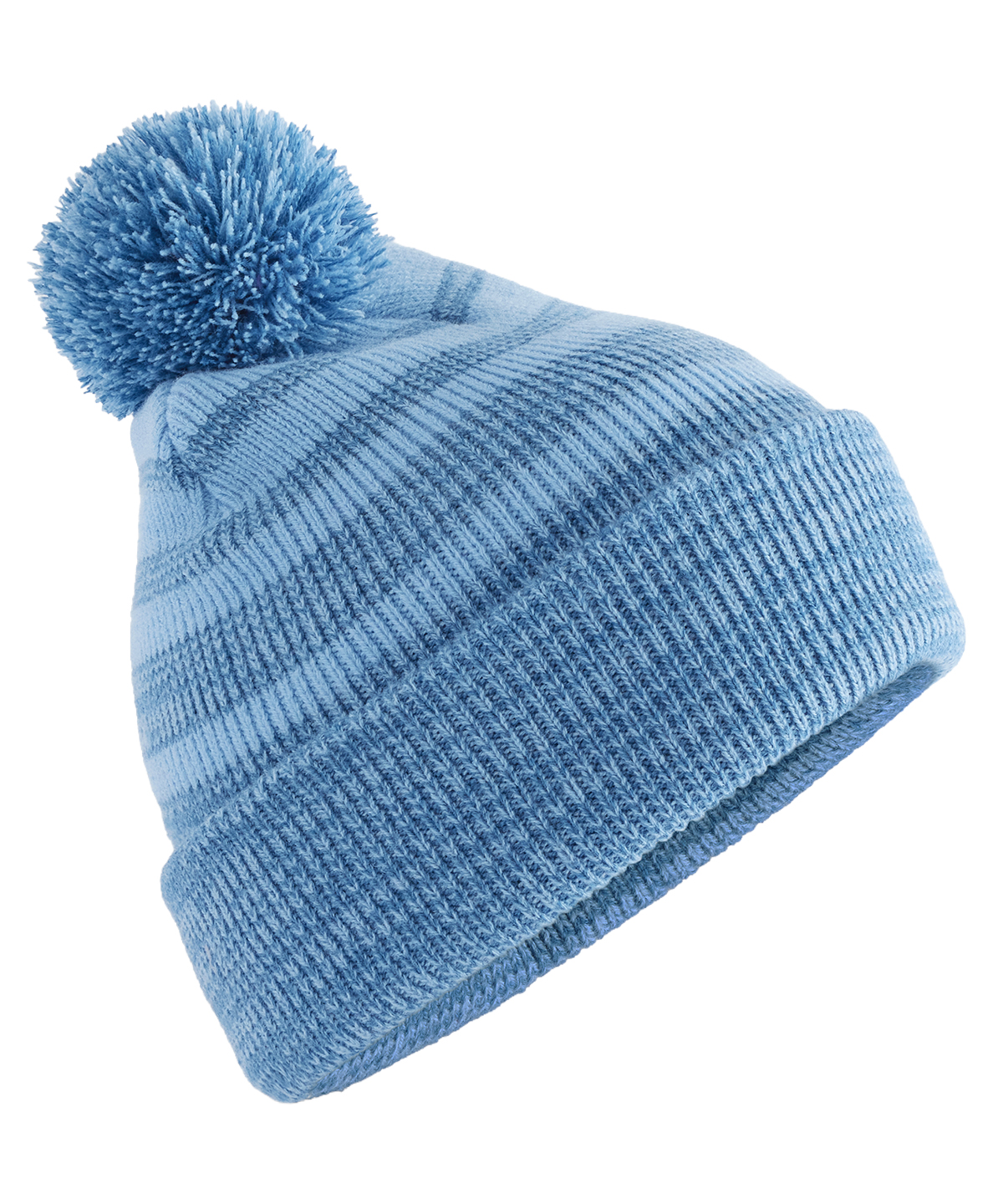Beechfield Team Stripe Beanie B476 in Sky