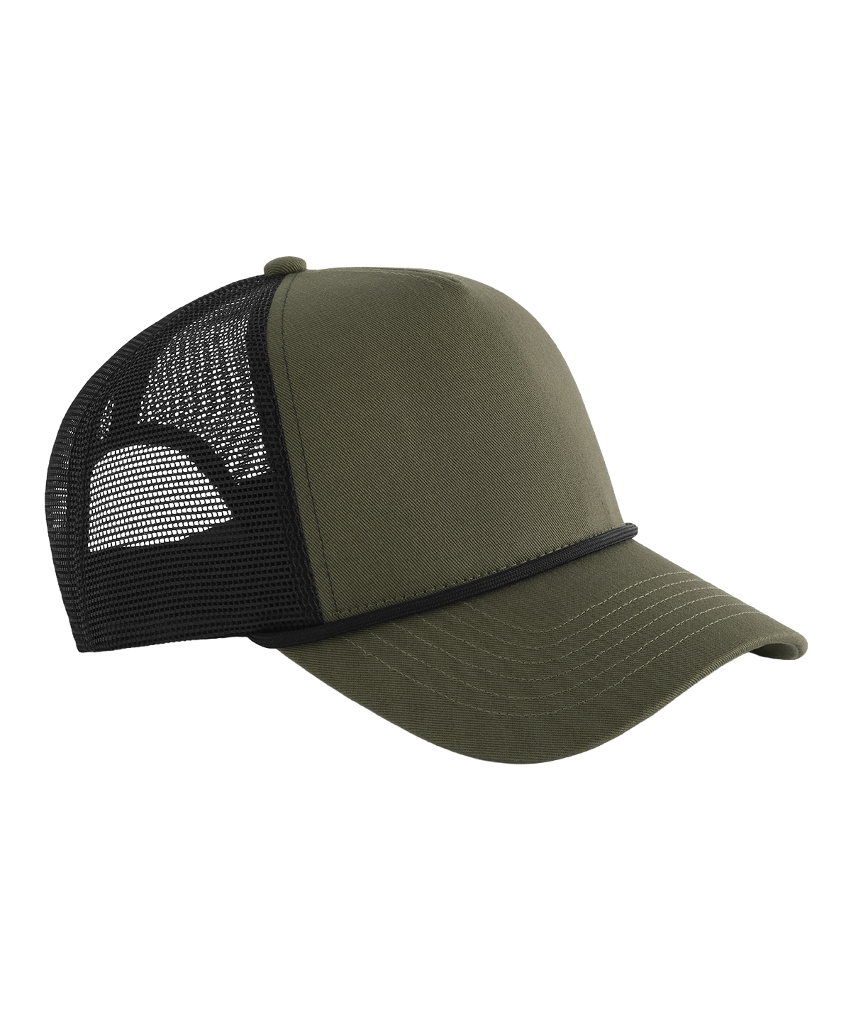 Beechfield 5-panel Rope Trucker B633 in Military Green/Black