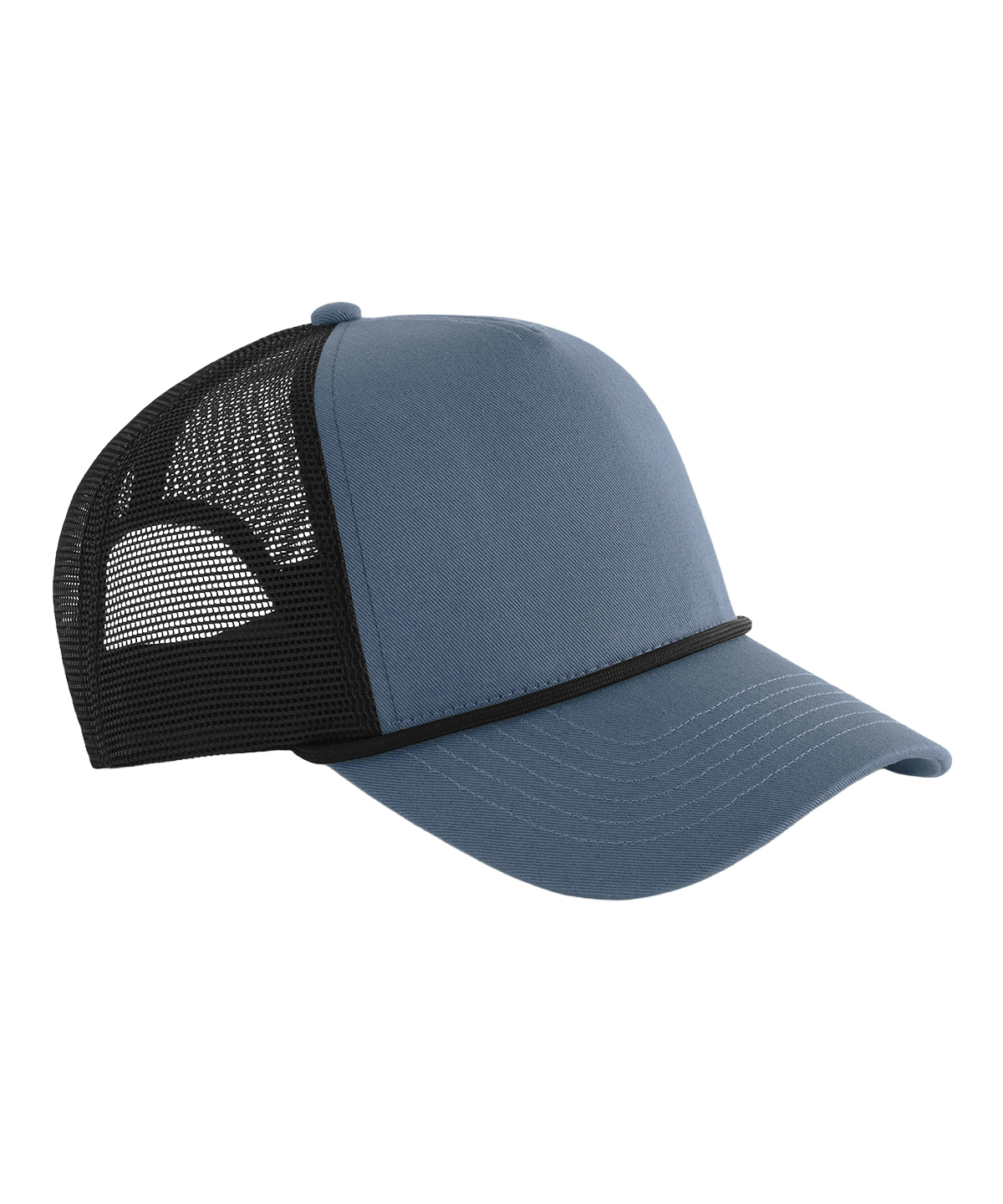 Beechfield 5-panel Rope Trucker B633 in Slate Blue/Black