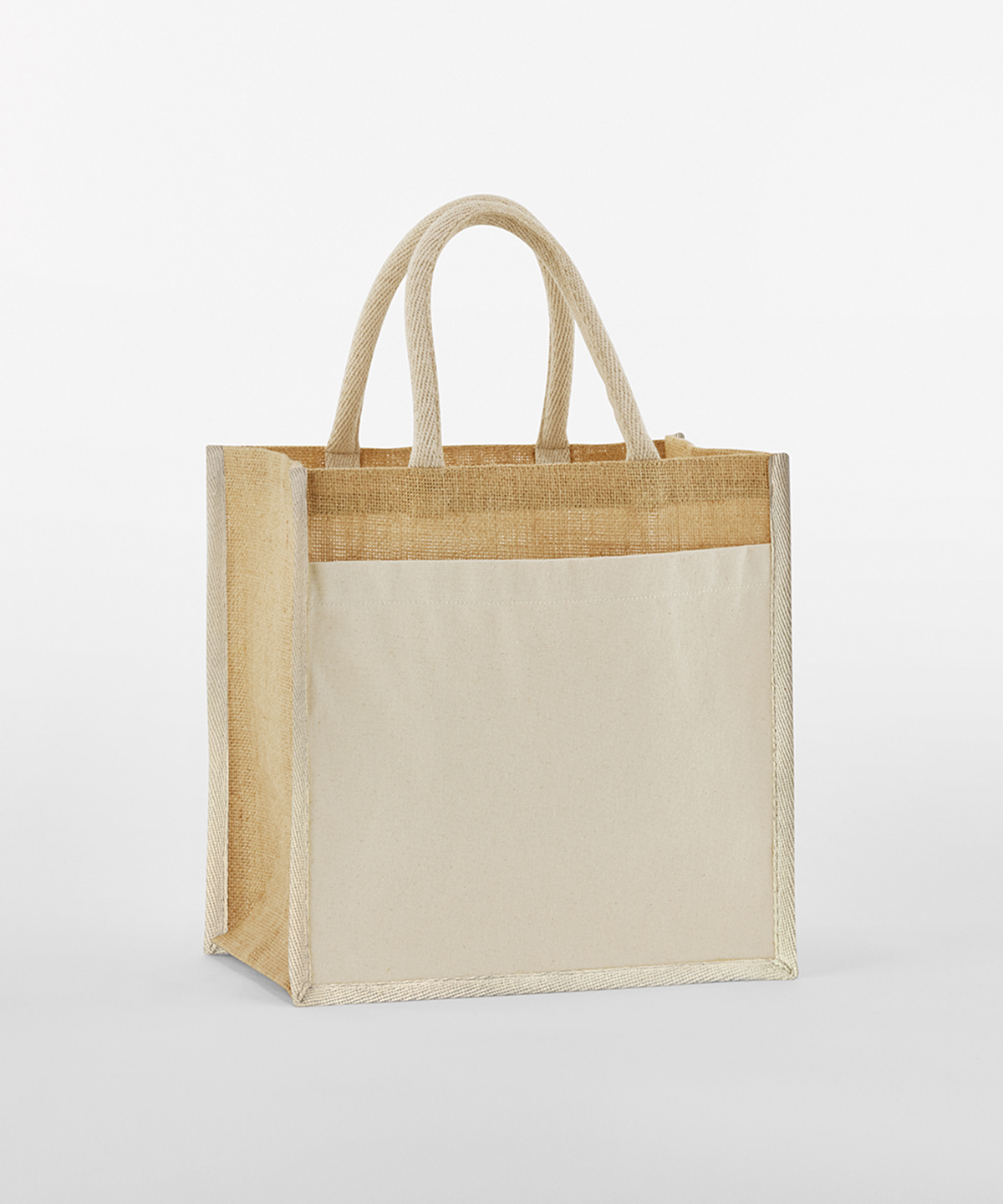 Picture of Cotton pocket natural starched jute midi tote