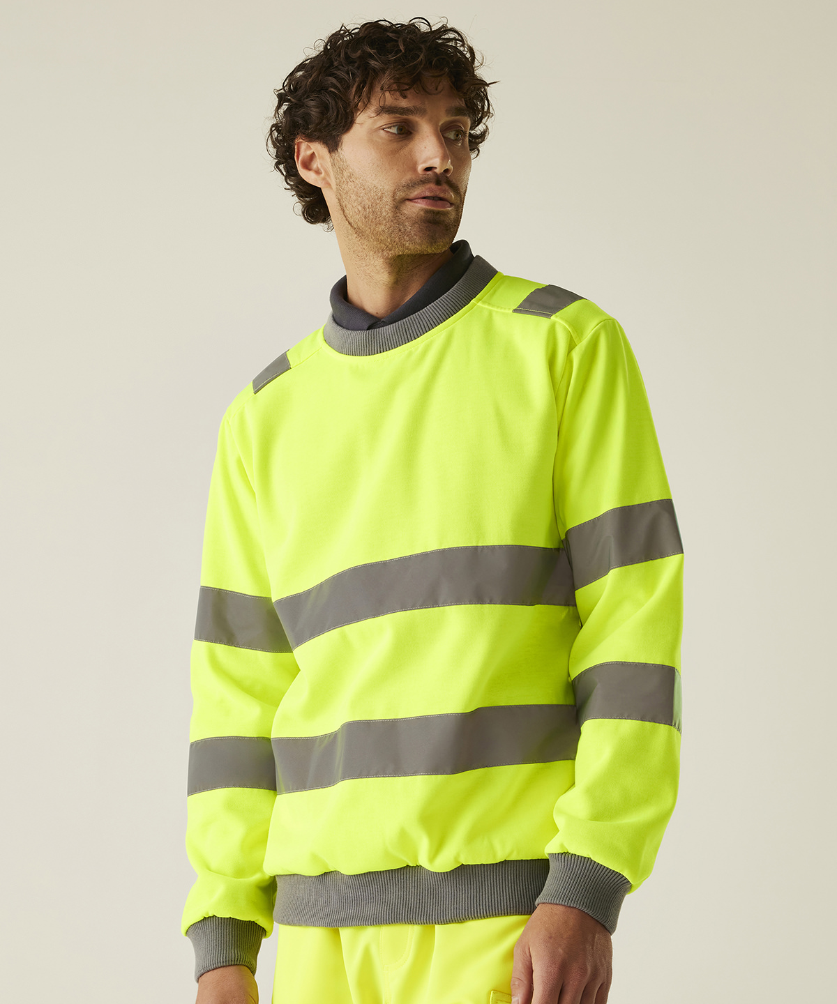 Hi-vis Pro contrast crew neck sweatshirt Hi-vis Pro contrast crew neck sweatshirt