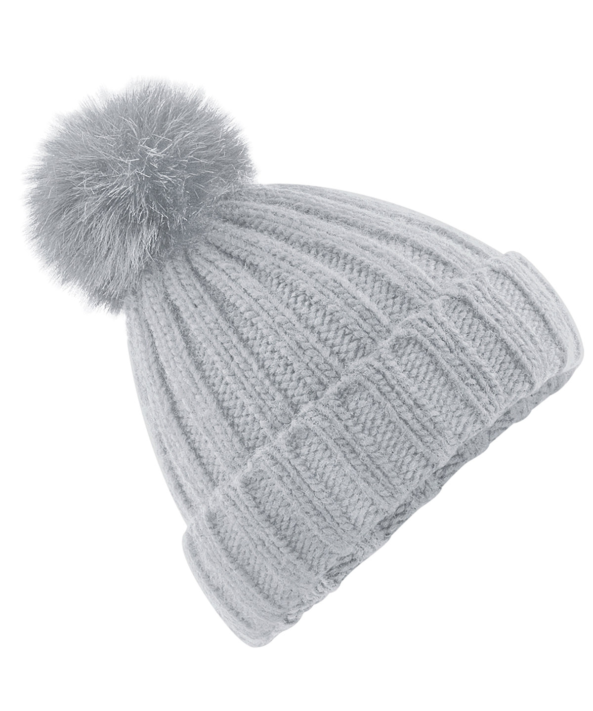 Picture of Verbier fur pop pom chunky beanie