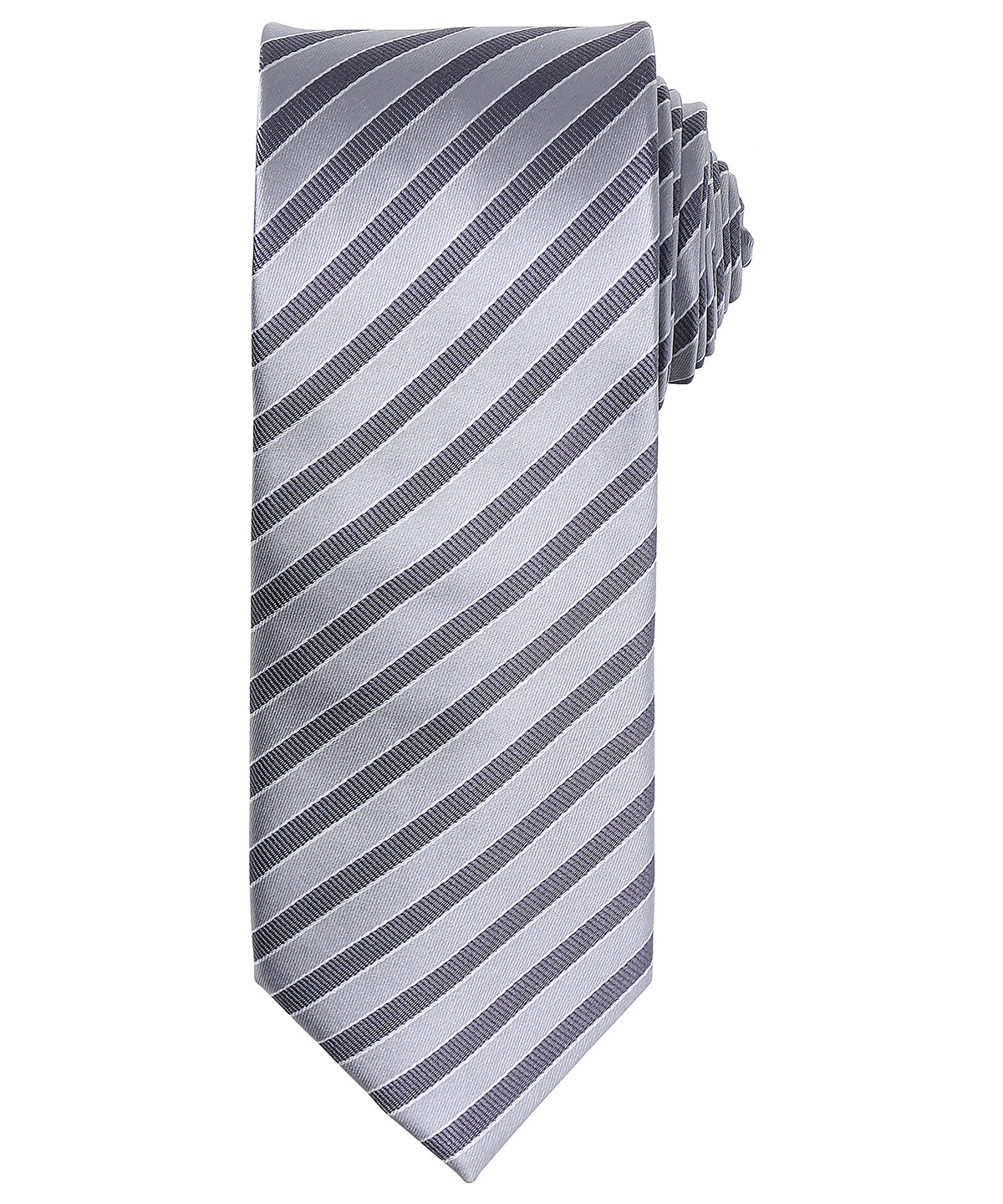 Double Stripe Tie Silver/Dark Grey Size One Size