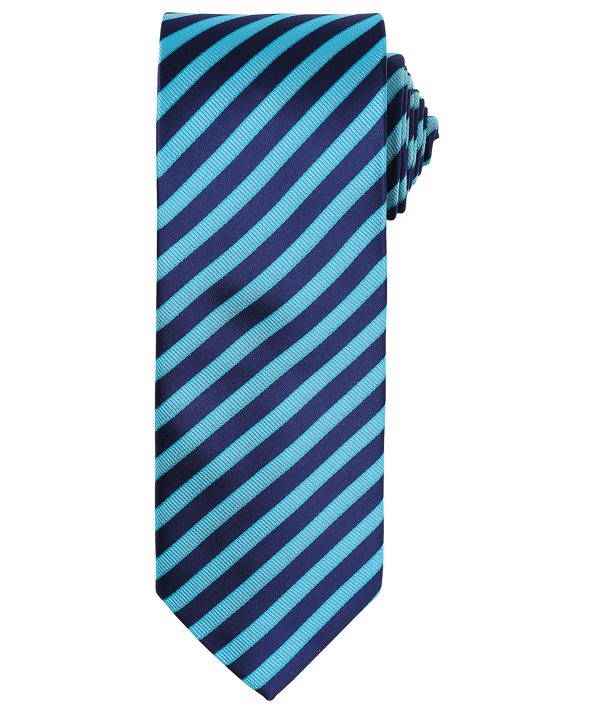Double Stripe Tie Turquoise/Navy Size One Size