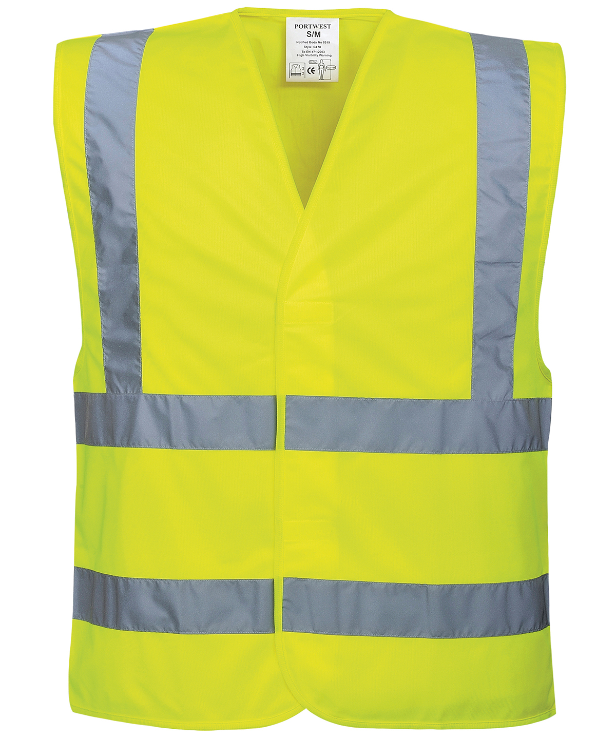 Hi-Vis Two-Band-And-Brace Vest (C470) Yellow Size 2XL/3XL