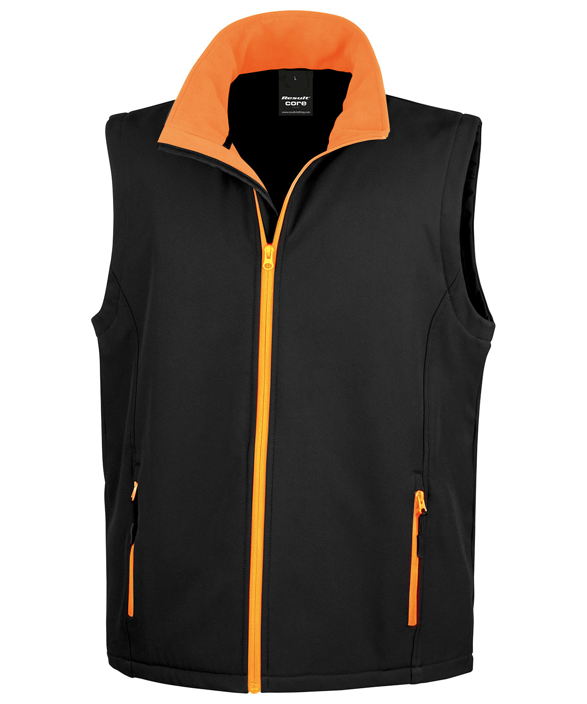 Printable Softshell Bodywarmer Black/Orange Size 2XLarge
