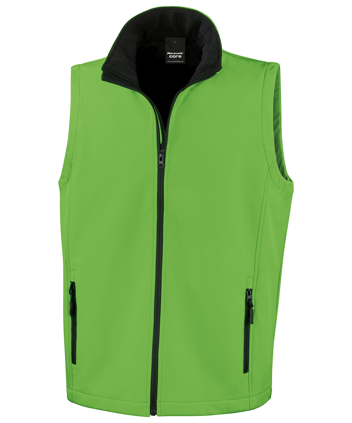 Printable Softshell Bodywarmer Vivid Green/Black Size 2XLarge