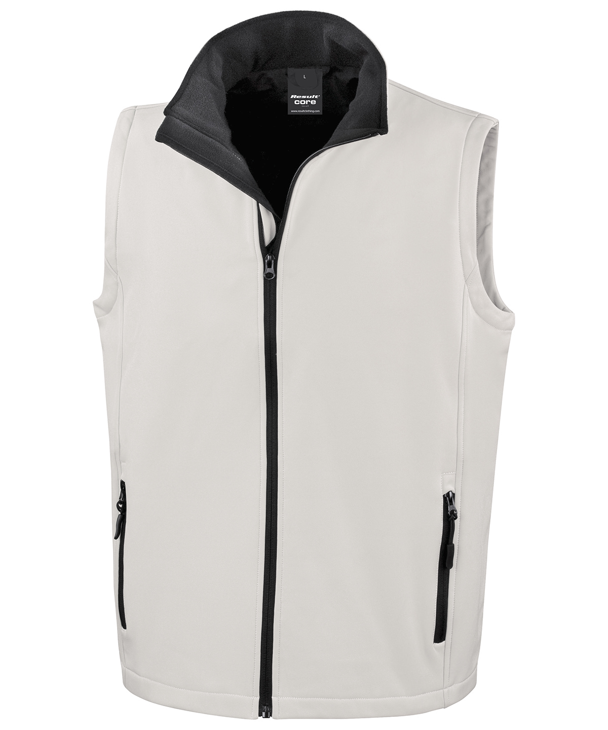 Printable Softshell Bodywarmer White/Black Size 2XLarge