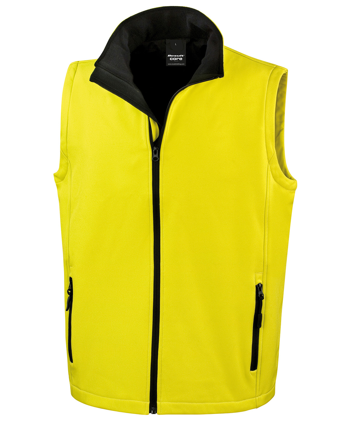 Printable Softshell Bodywarmer Yellow/Black Size 2XLarge