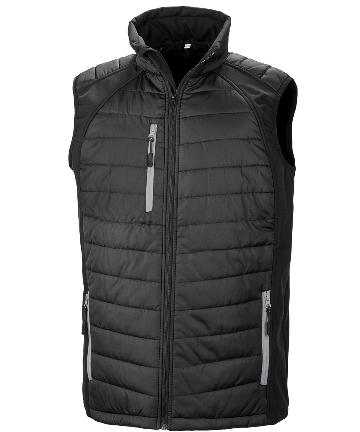 Compass Padded Softshell Gilet Black/Grey Size 2XLarge