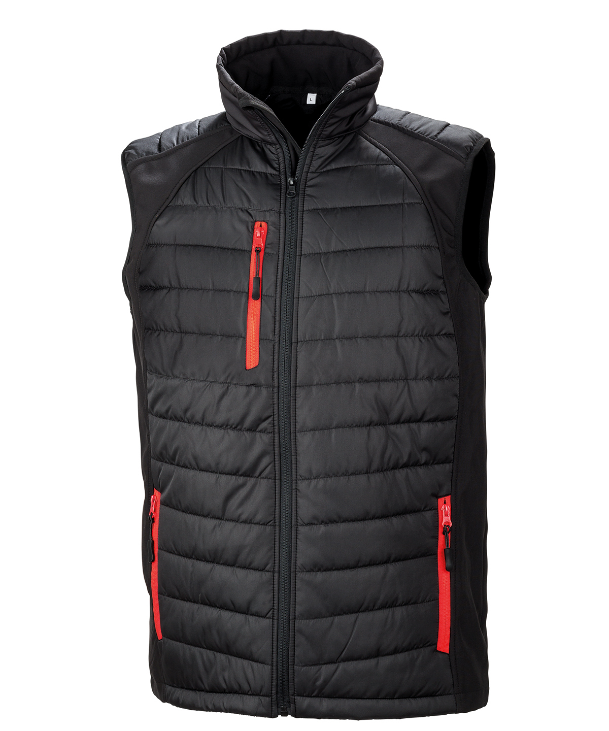 Compass Padded Softshell Gilet Black/Red Size 2XLarge