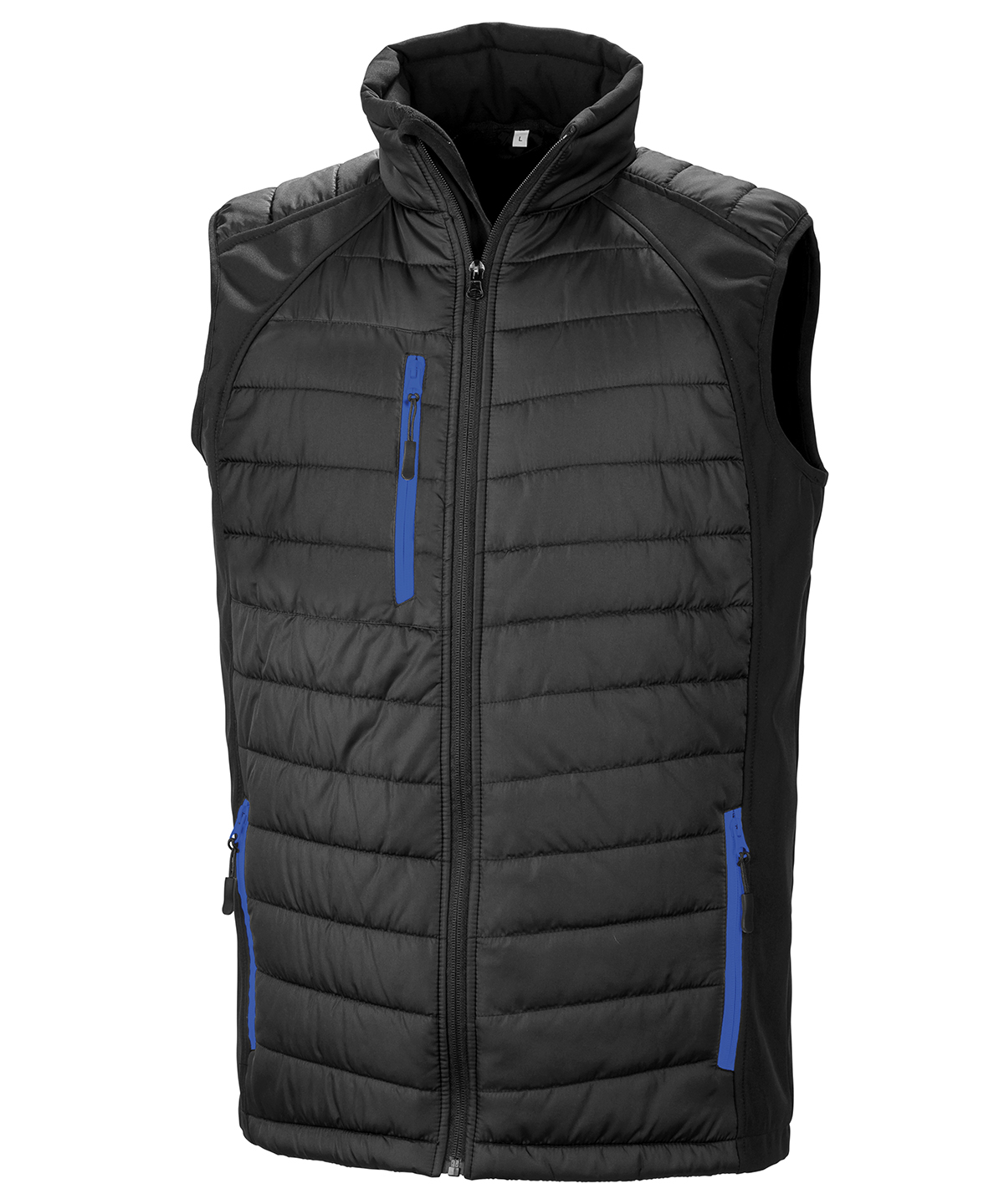 Compass Padded Softshell Gilet Black/Royal Size 2XLarge