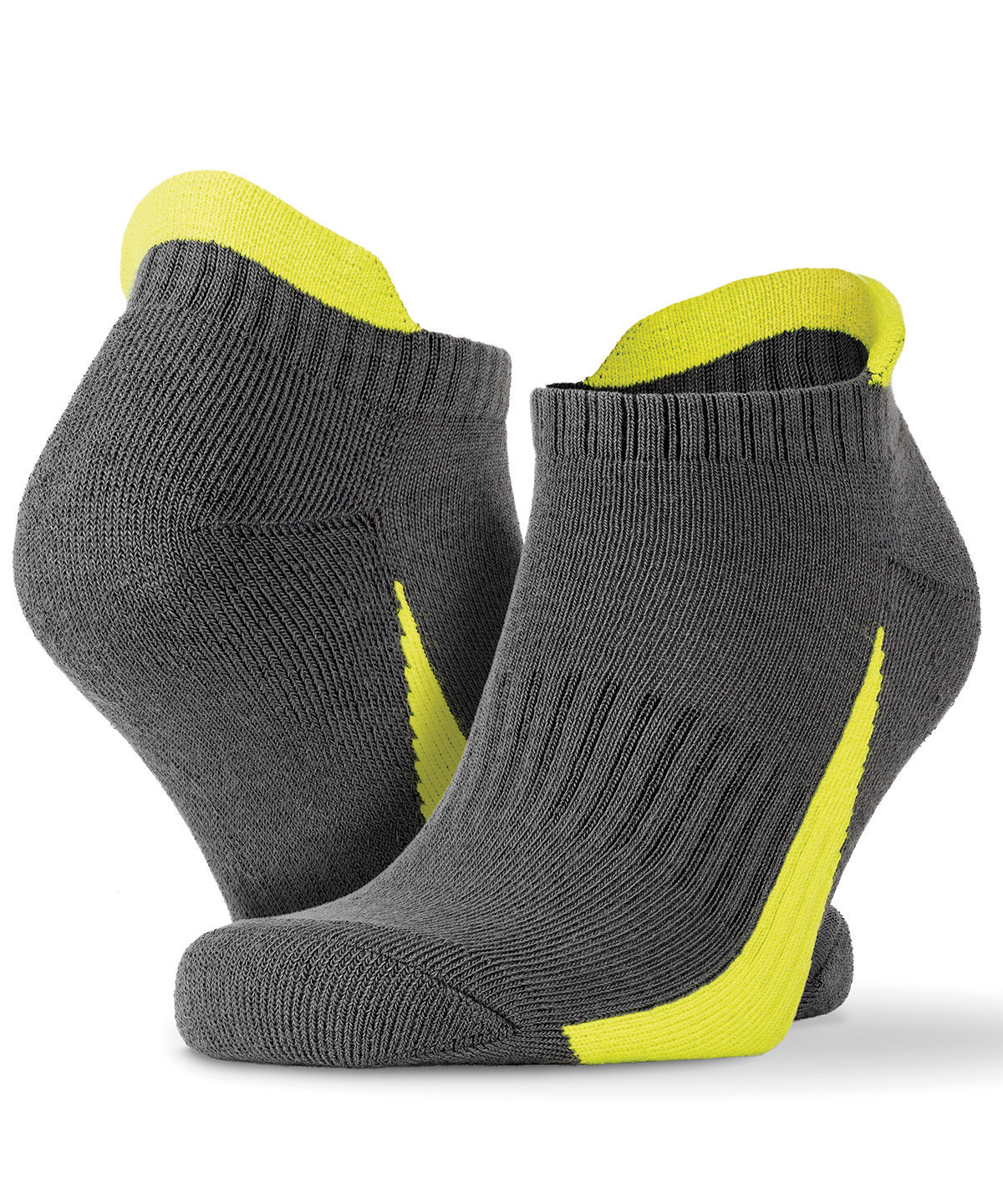 3-Pack Sports Sneaker Socks Grey/Lime Size Small/Medium