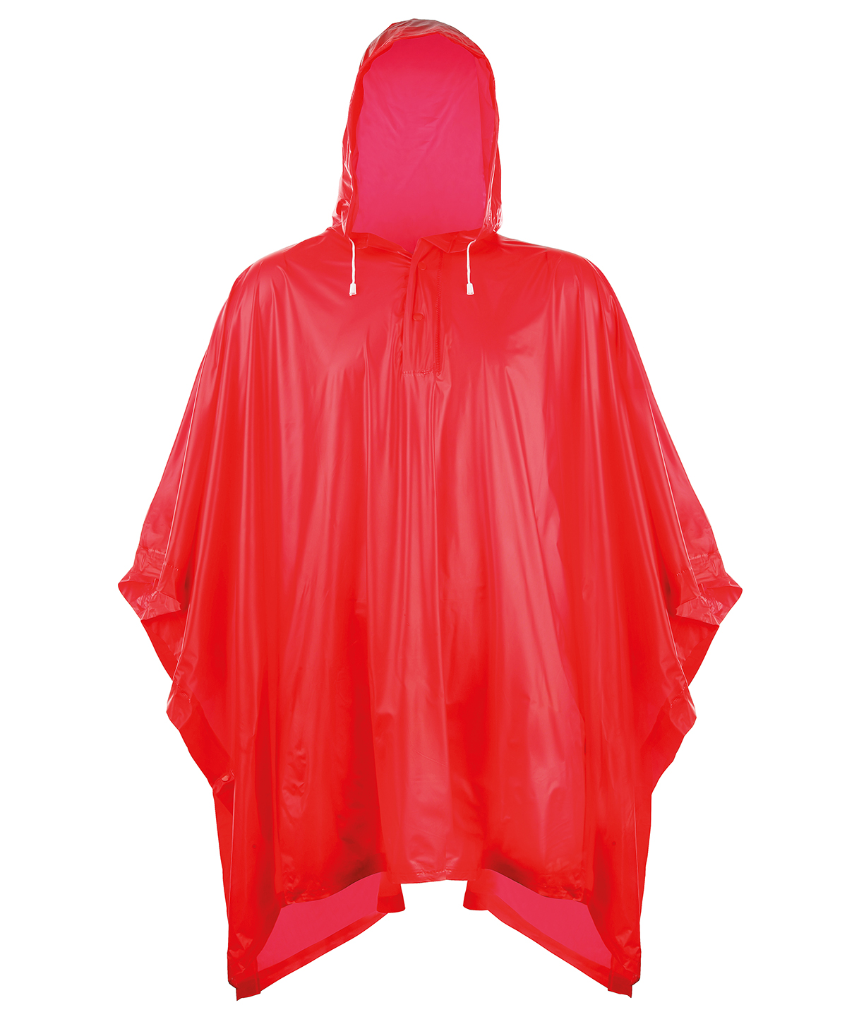 Plastic Poncho Red Size One Size