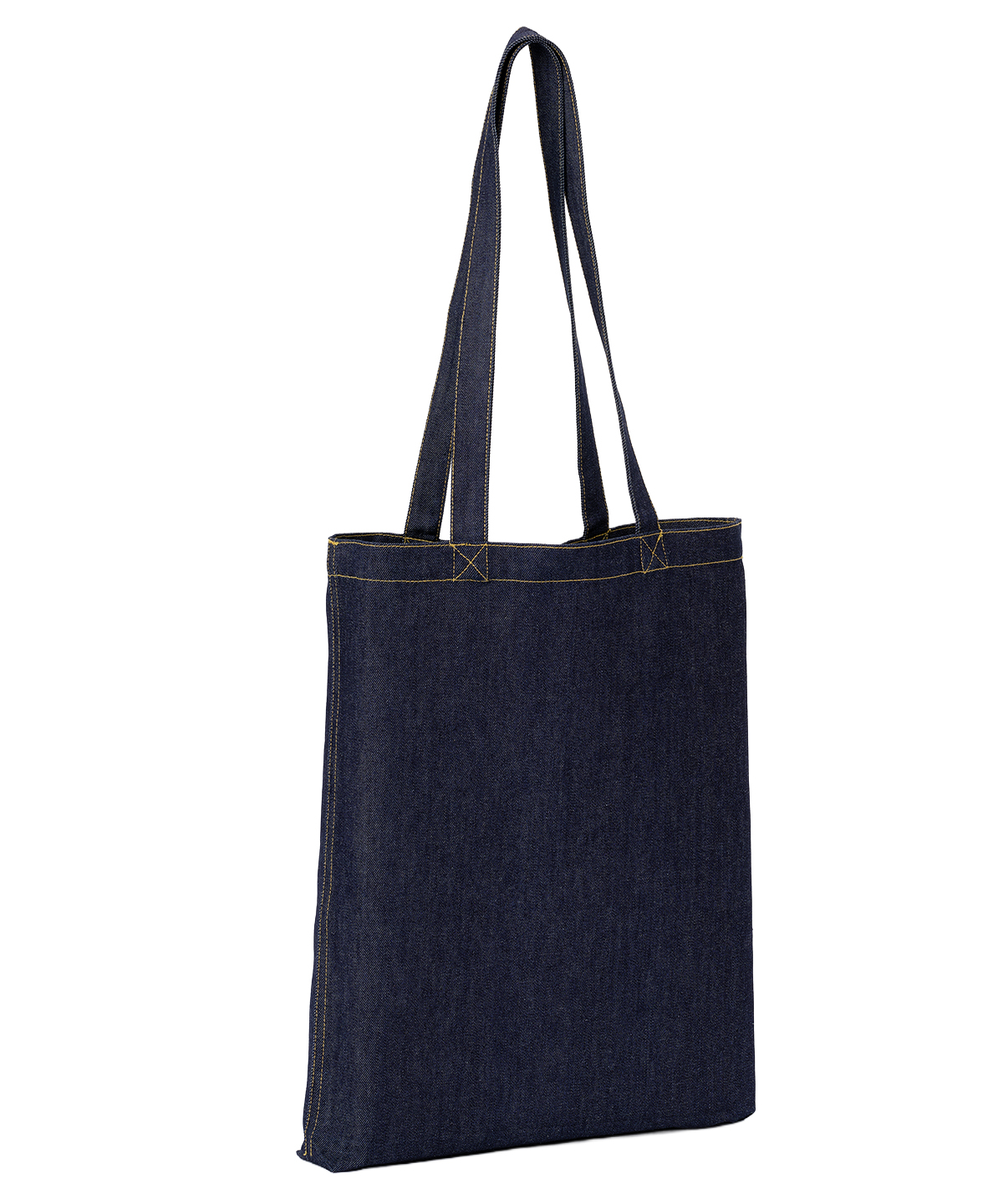 Denim ‘flat base’ shopper, front