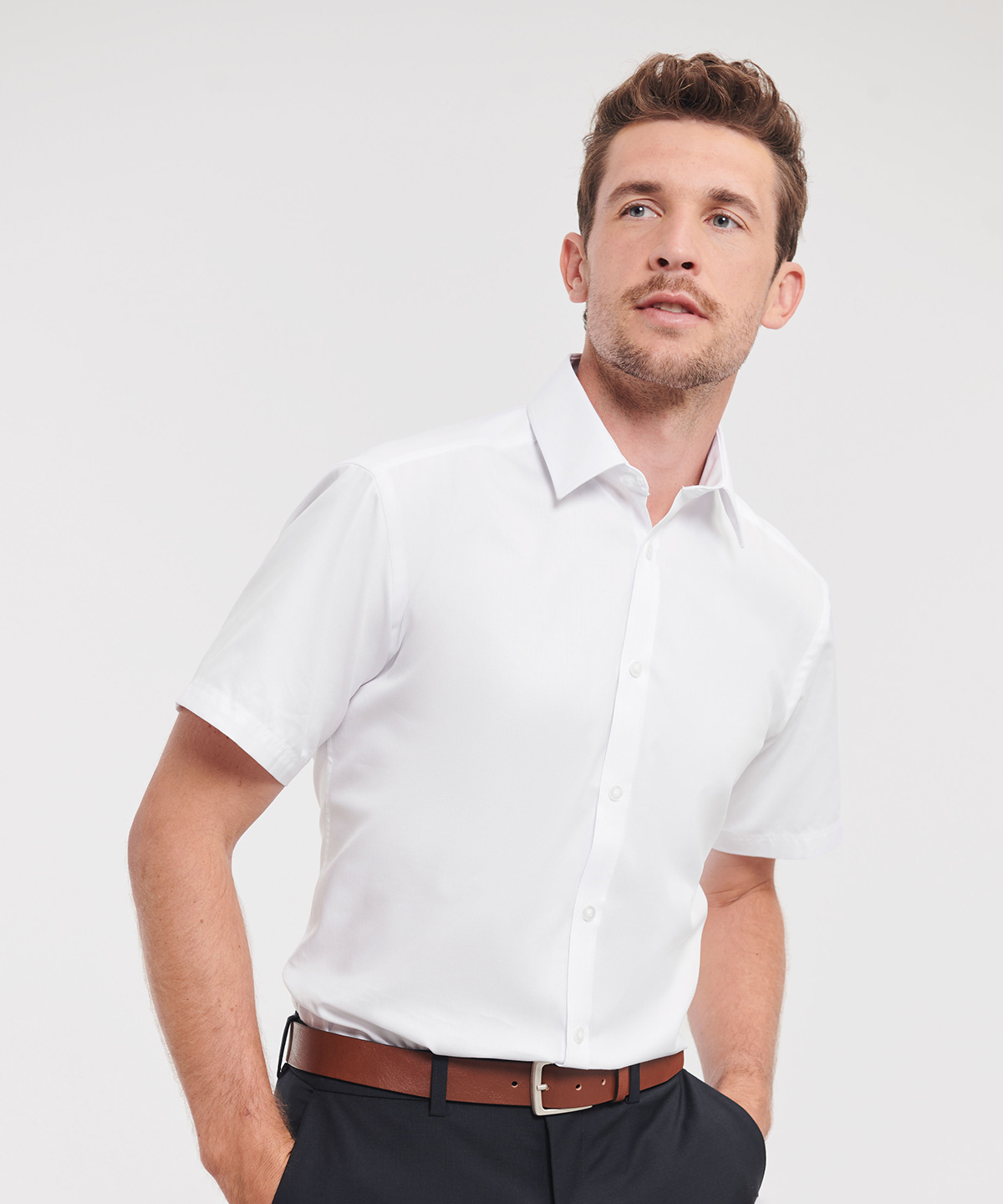 Picture of Short sleeve herringbone shirt