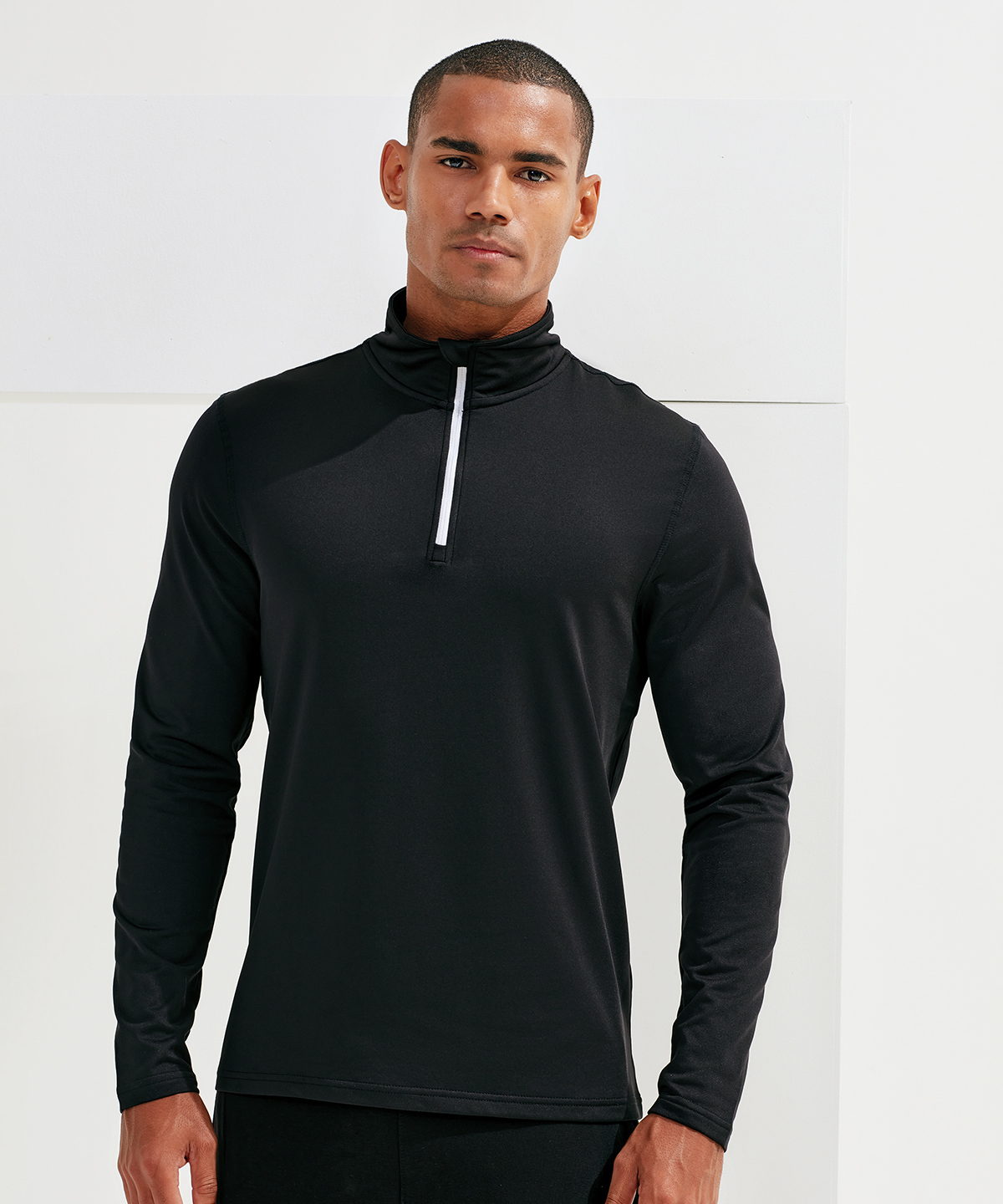 Picture of TriDri® recycled long sleeve brushed back ¼ zip top