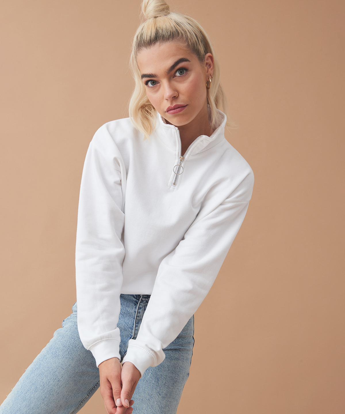 Women's cropped ¼-zip sweat