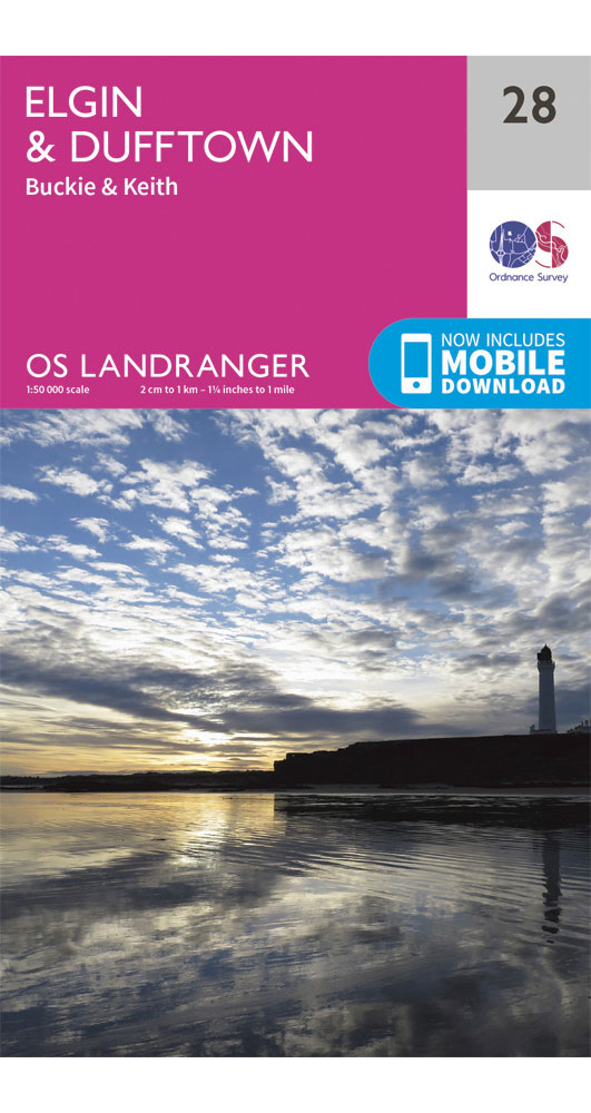 Ordnance Survey elgin, Dufftown, Buckie & Keith - Landranger 28 Map