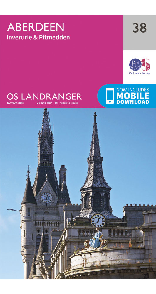 Ordnance Survey Aberdeen, Inverurie & Pitmedden - Landranger 38 Map